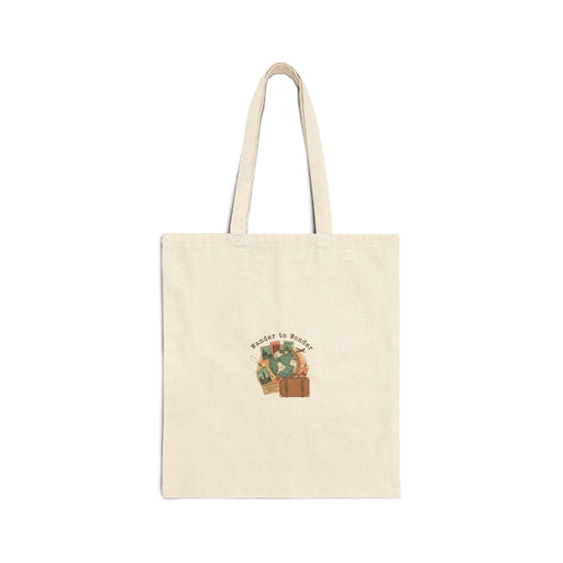 Wanderlust Postage Tote, travel stamps postcard vintage cotton canvas Bags Printify Natural 15" x 16" 