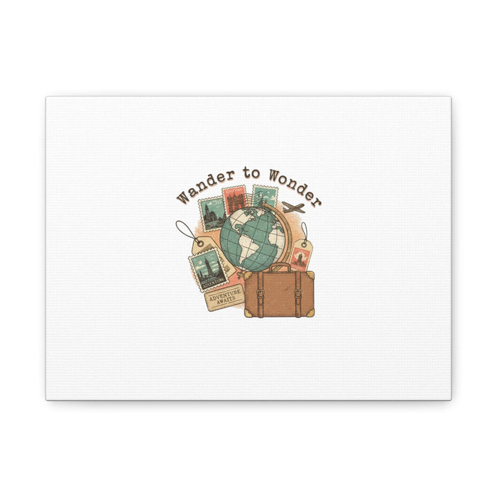 Wander to Wonder travel postcard wall art | Canvas Canvas Printify 12" x 9" (Horizontal) 1.25" 