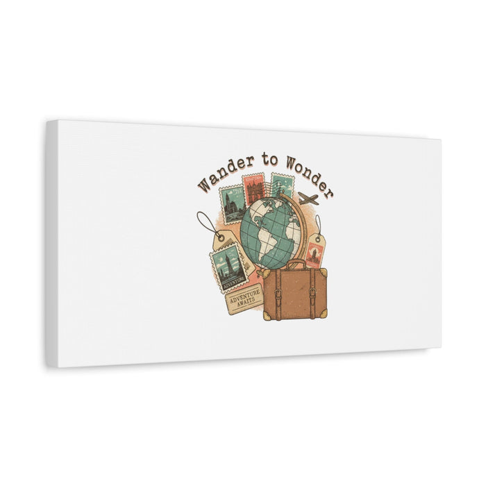 Wander to Wonder travel postcard wall art | Canvas Canvas Printify 