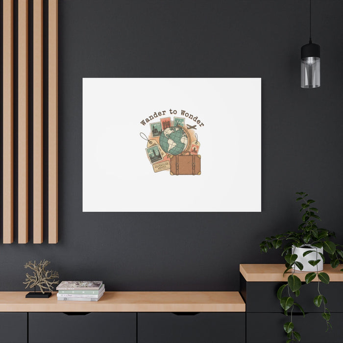 Wander to Wonder travel postcard wall art | Canvas Canvas Printify 