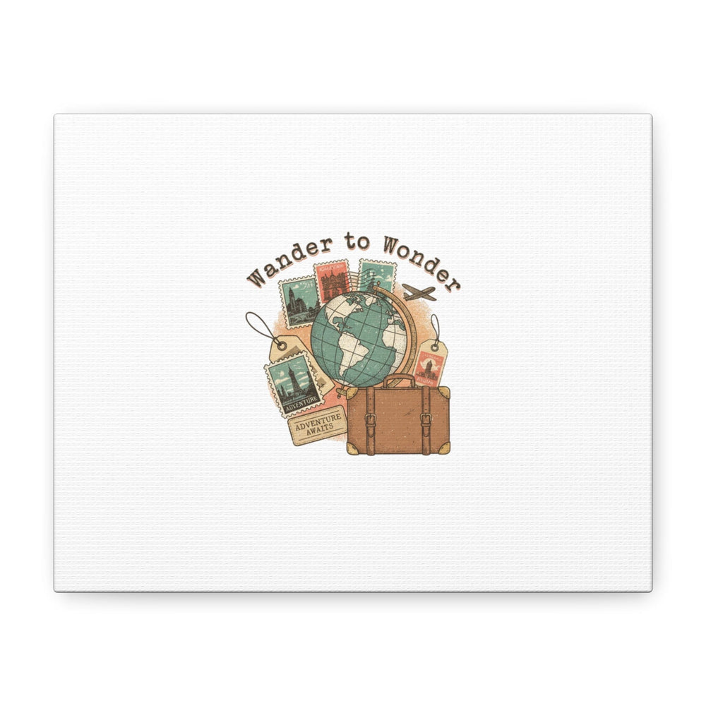 Wander to Wonder travel postcard wall art | Canvas Canvas Printify 10" x 8" (Horizontal) 1.25" 