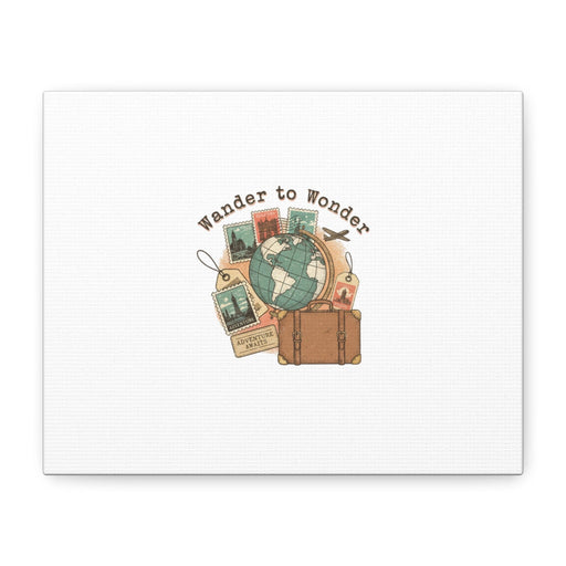Wander to Wonder travel postcard wall art | Canvas Canvas Printify 10" x 8" (Horizontal) 1.25" 