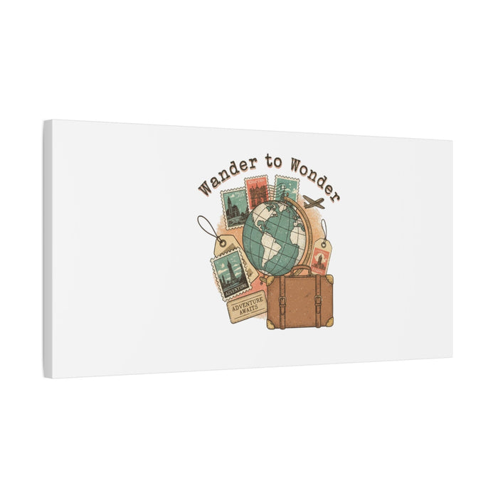 Wander to Wonder travel postcard wall art | Canvas Canvas Printify 