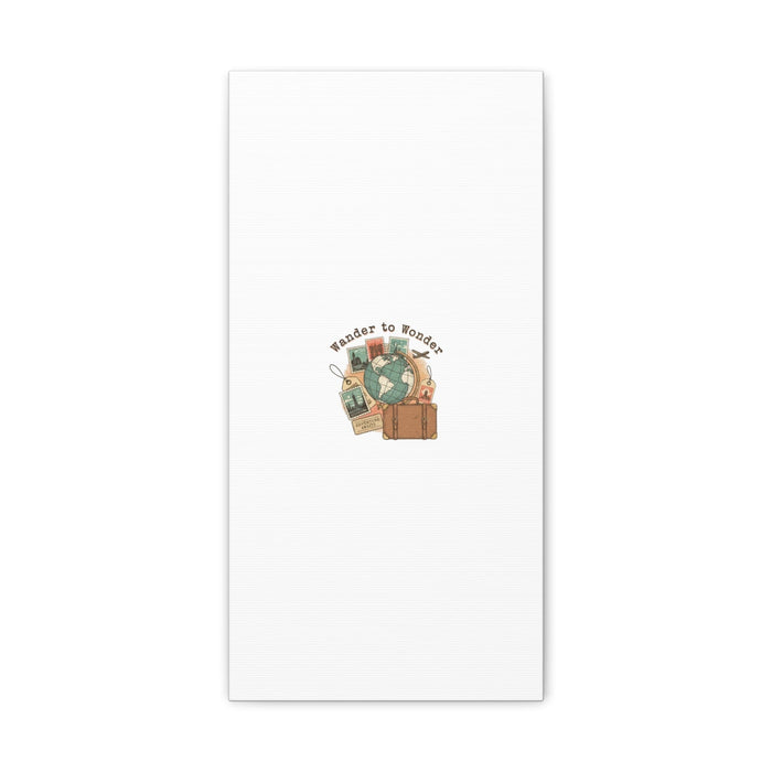 Wander to Wonder travel postcard wall art | Canvas Canvas Printify 10" x 20" (Vertical) 1.25" 