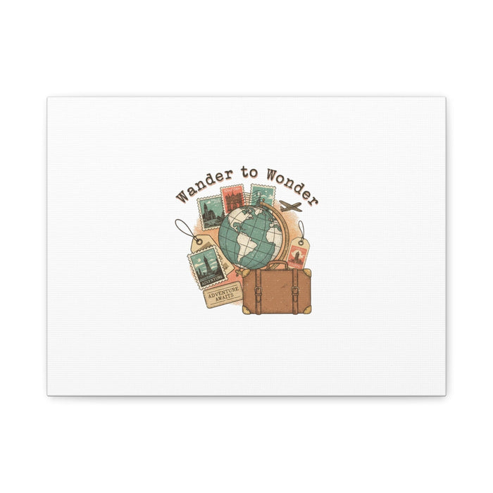 Wander to Wonder travel postcard wall art | Canvas Canvas Printify 16″ x 12″ (Horizontal) 1.25" 