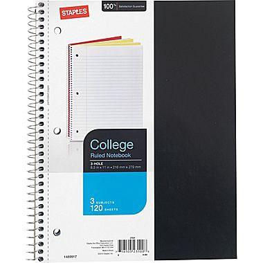 3-Subject Spiral Notebook schoollistdone.com 