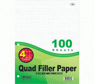 Graph Ruled 8" x 10.5" Filler Paper, 100/Pack | SchoolListDone.com schoollistdone.com