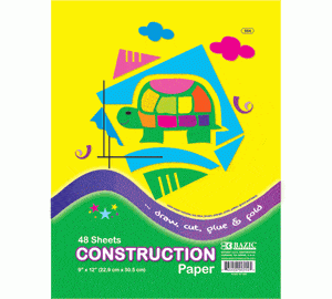 Construction Paper - 48 sheets in 8 Colors schoollistdone.com 