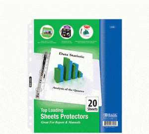 Top Loading Sheet Protectors (20/Pack) schoollistdone.com