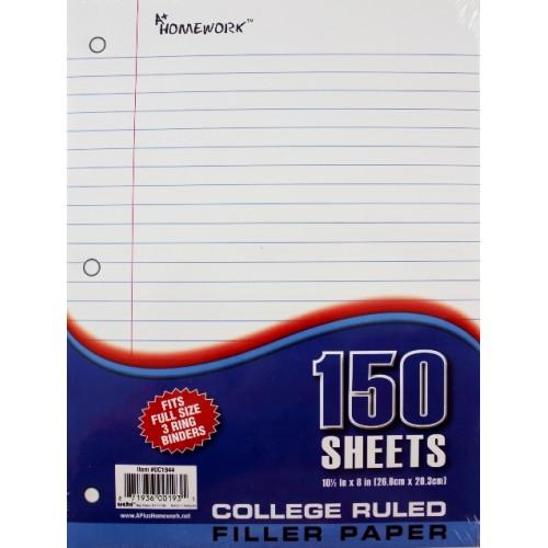 College Ruled Filler Paper - 150 Sheets schoollistdone.com 