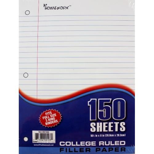 College Ruled Filler Paper - 150 Sheets schoollistdone.com