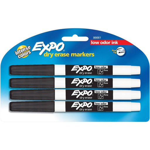 Expo Dry Erase Fine Tip Black Markers - 4 Pack schoollistdone.com