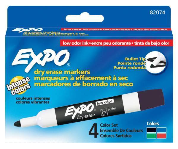 Expo Dry Erase Marker 4-Pack schoollistdone.com 