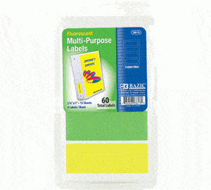 Fluorescent Multipurpose Label (60/Pack) schoollistdone.com 