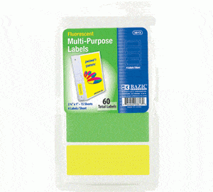 Fluorescent Multipurpose Label (60/Pack) schoollistdone.com