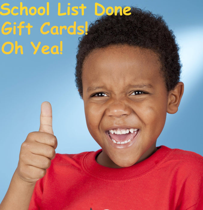 Student Gift Cards | School List Done! Gift Card schoollistdone.com 
