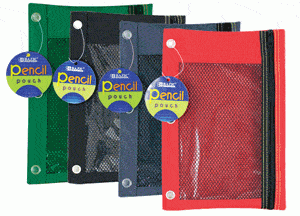 3-Ring Pencil Pouch with Mesh Window schoollistdone.com